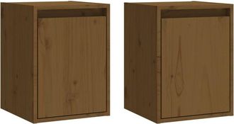 vidaXL Vidaxl - Armario De Pared 2 Uds Madera De Pino Marr&oacute;n Miel 30x30x40 Cm
