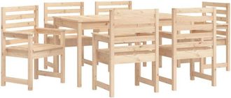 vidaXL Vidaxl - Juego De Comedor De Jard&iacute;n 7 Piezas Madera Maciza De Pino