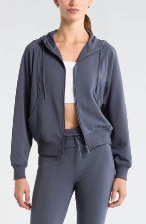 Zella Weekend French Terry Full Zip Hoodie in Navy Armada at Nordstrom, Size Xx-Large