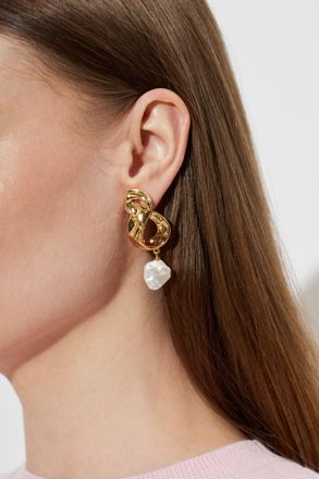 Self Portrait Brass Earrings, Womens, Gold