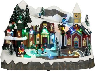 Luville Pueblo navide&ntilde;o luville specials blanco h24xb18xl34cm