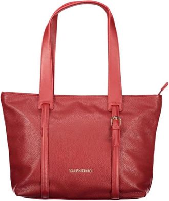 Valentino Rosso Polyurethane Shoulder Bag - female - Valentino - Shopping Bags - Red - ONE SIZE - Bags