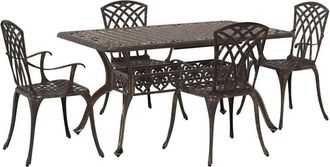 vidaXL Garden Dining Set 5 pcs Bronze Aluminium vidaXL