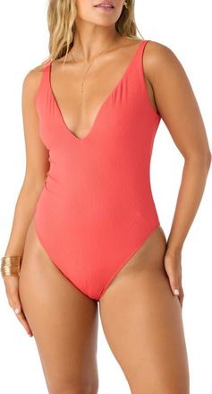 O'Neill Textured One-Piece Swimsuit in Cayenne at Nordstrom, Size Medium
