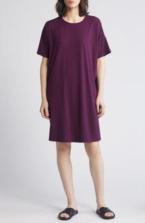 Eileen Fisher Boxy Crewneck T-Shirt Dress in Blackberry at Nordstrom Rack, Size Xx-Small