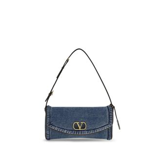 Valentino Garavani Blue Cotton Shoulder Womens Bag