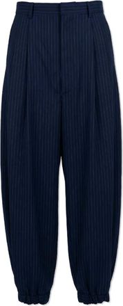 Moschino Pinstripe Broeken - Dames - Wijde Broeken - Blauw - S - Wol - Broeken