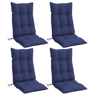 vidaXL Cojines Para Silla Respaldo Alto 4 Uds Tela Oxford Azul Marino Vidaxl