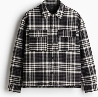 H&M Flanell-Overshirt in Oversized Fit - Grau
