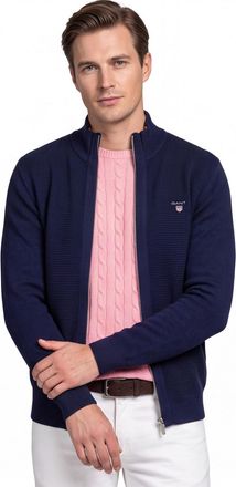 Scotland Blue vest normale fit effen navy katoen