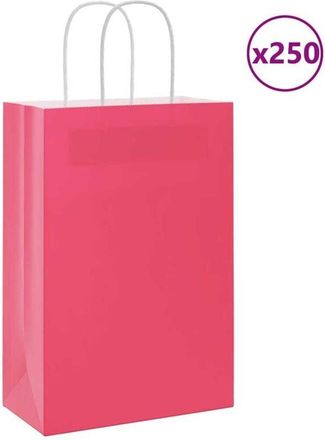 vidaXL Bolsas De Papel Con Asas 250 Uds Rosa 21x11x31 Cm Vidaxl