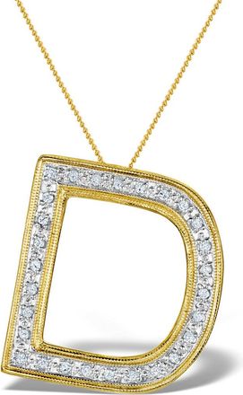 The Diamond Store Diamond 0.18ct 9K Gold Initial Pendant - RTC-G3890