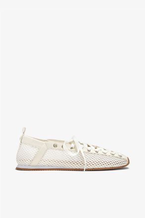 Ganni Sporty Ballerina in White Mesh - Size 10