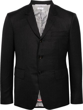 Thom Browne single-breasted wool blazer - men - Wool/Cupro - 00 - Grey