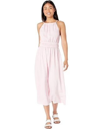 Bella Dahl Midi Dress Womens Pink Sleeveless Halter Neck A-Line JDM908