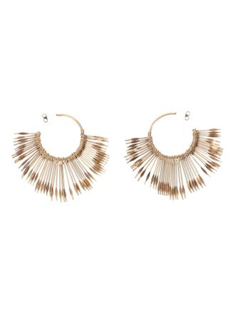 Isabel Marant Golden Fringe Hoop Earrings