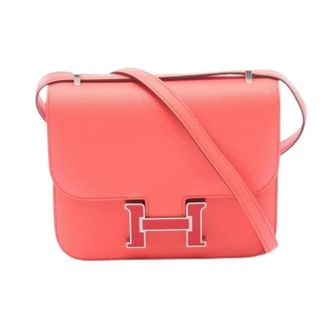 Herm&egrave;s Pre-owned Epsom Leder Schoudertas - Dames - Pre-owned - Roze - Maat: ONE Size Leer