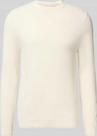 Superdry Strickpullover mit gerippten Abschlüssen in Offwhite, Größe XXXL