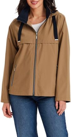 Gallery Packable Hooded Rain Jacket in Sepia at Nordstrom, Size X-Large