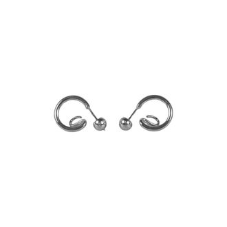 Panconesi Rhodium Vergulde Messing Sieraden - Dames - Oorbellen - Grijs - ONE Size - Accessoires