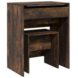 vidaXL Toeletta E Sgabello Rovere Fumo 60x40x113,5 Cm - Vidaxl