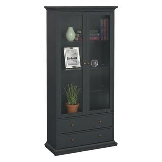 Dmora Vitrina Gaetane, Aparador De Exposici&oacute;n, Vitrina Multiusos, Aparador De Sal&oacute;n, 96x42 H201 Cm, Gris - Dmora