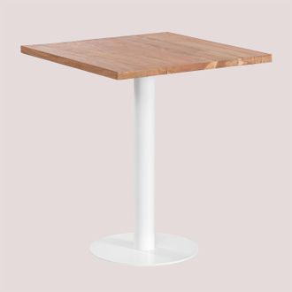 Sklum Mesa Bar Cuadrada En Madera De Acacia Macchiato Sklum