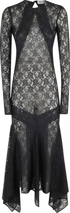 The Attico Black All-Over Lace Open-Back Polyamide Midi Dress