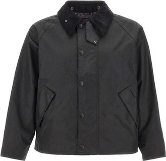 Barbour Jassen, Heren, Zwart, S, Katoen, Transport Waxed Jacket