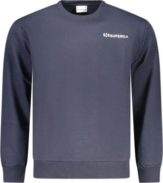 Superga Cotton Crewneck Sweatshirt - Heren - Sweatshirts - Blauw - L - Katoen - Hoodies & sweatvesten