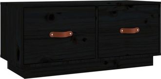 vidaXL Tv Cabinet Black 80x34x35 cm Solid Wood Pine Vidaxl