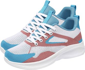 Generic Women Flat Shoes Casual Womens Soft Mesh Comfortable and Breathable Woven Sports Shoes Casual Shoes Shoe up (Sky Blue, 5.5)