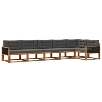 vidaXL Conjunto De Sof&aacute;s De Exterior 6 Pcs Natural Y Antracita Vidaxl