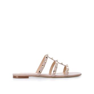 Valentino Garavani Sliders, female, Beige, Size: 8 1/2 US Rockstud Caged Slider
