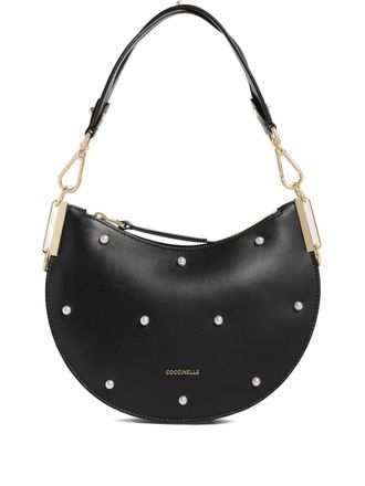 Coccinelle small Sunup pearl-detail shoulder bag - Black