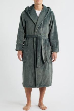 Nordstrom Fleece Hooded Robe in Green Balsam at Nordstrom Rack, Size X-Large/xx-Large