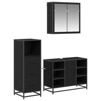 vidaXL Juego De Muebles De Ba&ntilde;o 3 Uds. Madera Envejecida Vidaxl