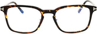 Tom Ford Square Full-Rim Havana Eyeglasses - Brown