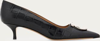 Ferragamo Donna D&eacute;collet&eacute; maxi Gancini Nero Taglia 35.5
