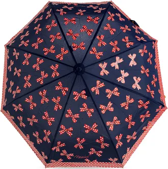Moschino Folding Umbrella With Print, Unisex, Navy Blue