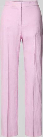 Mango Straight Fit Leinenhose mit B&uuml;gelfalten Modell Boreli in Rosa, Gr&ouml;&szlig;e 34