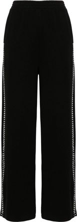 LouLou rhinestone-embellished cotton track pants - women - Crystal/Cotton - S - Black