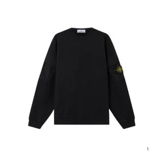 Stone Island Sweatshirts, male, Black, XL, Crewneck Sweatshirt