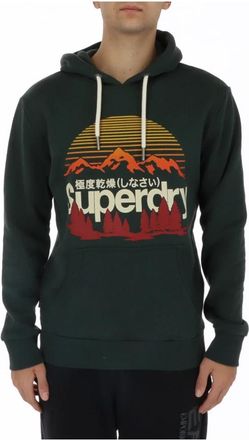 Superdry Bergprint Hoodie Groen - Heren - Hoodies - Groen - S - Katoen - Hoodies & sweatvesten