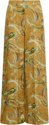 Marella Mlldomino Wijde Broek - Dames - Wijde Broeken - Veelkleurig - S - Linnen - Broeken