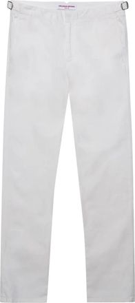 Orlebar Brown Pantaloni dritti a vita media - Bianco