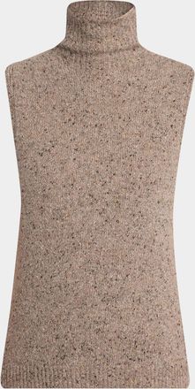 The Row Merilas Turtleneck Cashmere Sleeveless Sweater