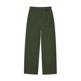 Anine Bing Wide Trousers, female, Green, Size: W26 Grayson Pant