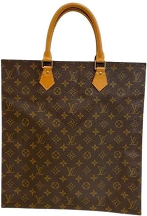 Louis Vuitton Pre-owned Monogram Canvas Tote Bag - Dames - Vintage Shopper - Bruin - ONE Size - Leer - Vintage