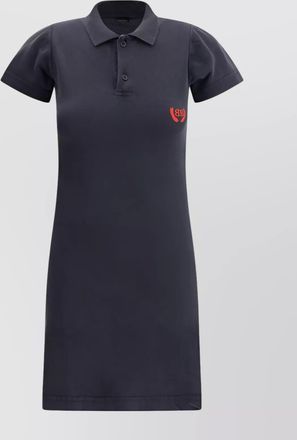Balenciaga cotton v-neck short-sleeve mini polo dress